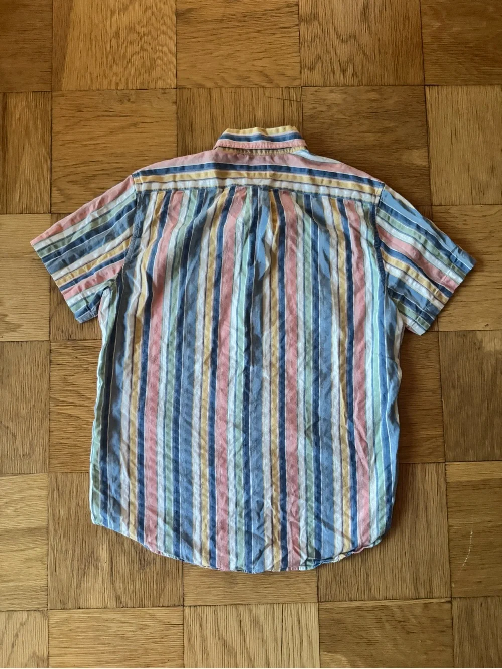 J. Crew Mens Pastel Striped Short Sleeve Button Down Collared Casual Shirt